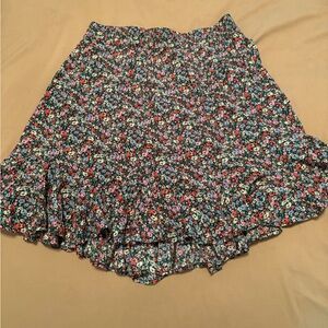 LOFT Multicolor Floral Skirt